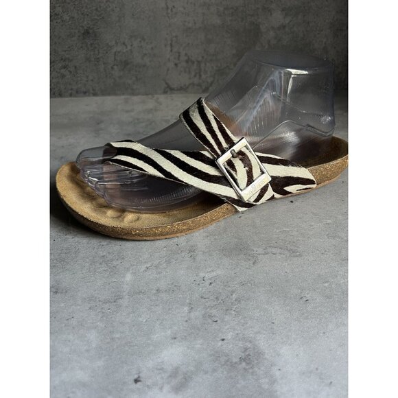 Yokono Calf Hair Animal Print Ibiza Zebra Sandals 7.5 - Picture 7 of 12